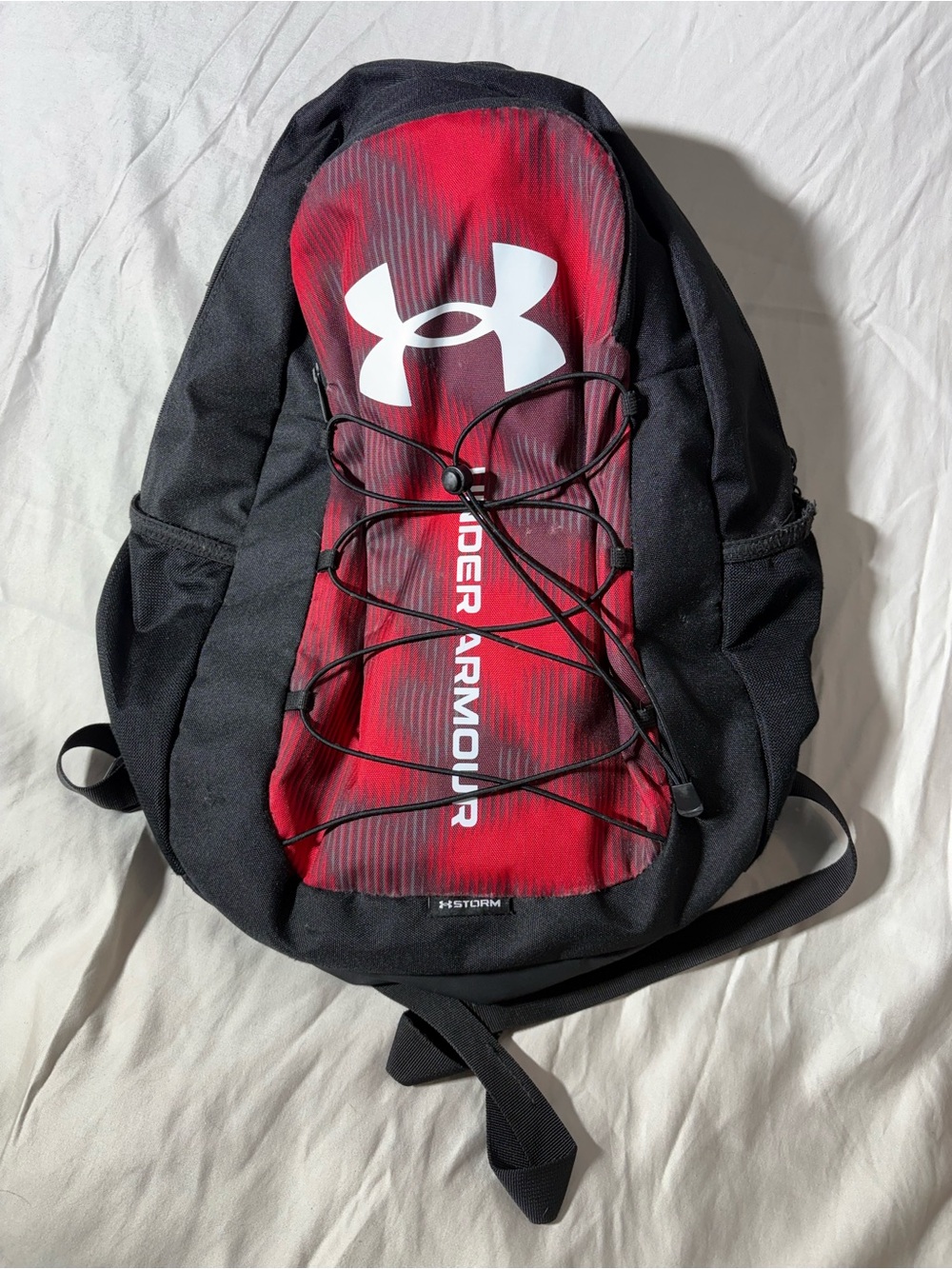 Under Armour Red and Black Men’s Backpack with Bungee Cord